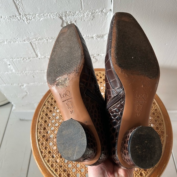LOQ Matea Brown Leather Ankle Boots Size 37 - Picture 9 of 10